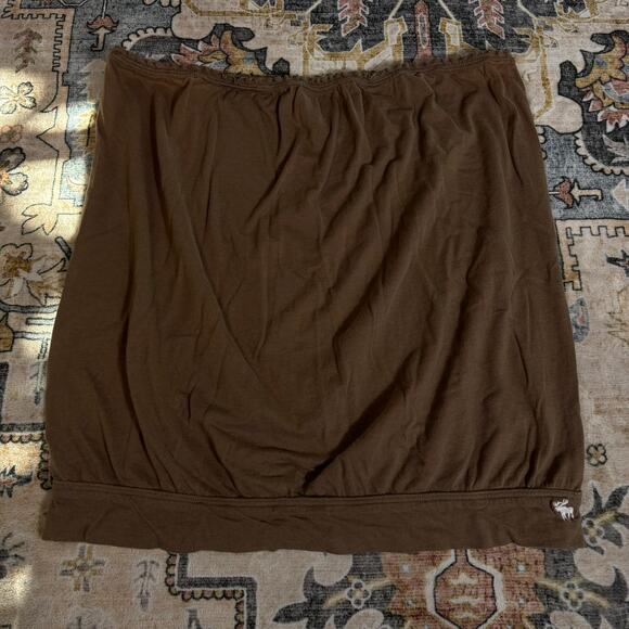 VINTAGE Abercrombie and Fitch Y2k 2000s Tube Top Brown Fall Moose Rare Large - Picture 1 of 8